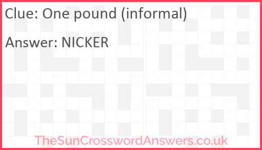 One pound (informal) Answer