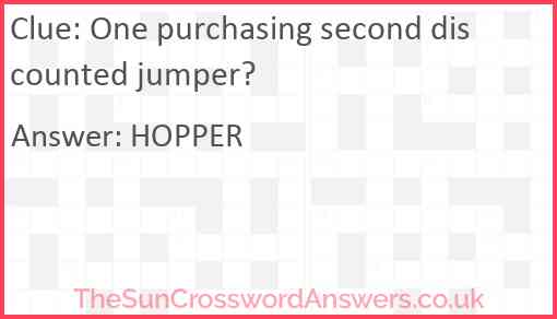 One purchasing second discounted jumper? Answer