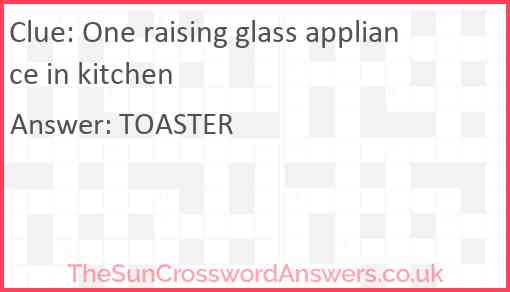 One raising glass appliance in kitchen Answer