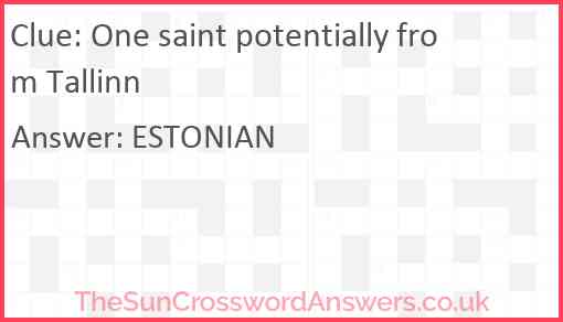 One saint potentially from Tallinn Answer
