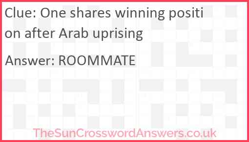 One shares winning position after Arab uprising Answer