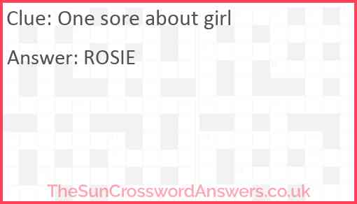One sore about girl Answer