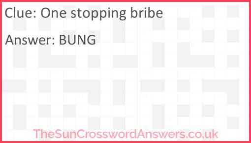 One stopping bribe Answer