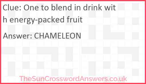 One to blend in drink with energy-packed fruit Answer