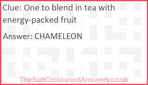 One to blend in tea with energy-packed fruit Answer