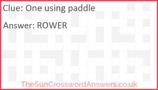 One using paddle Answer