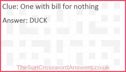 One with bill for nothing Answer