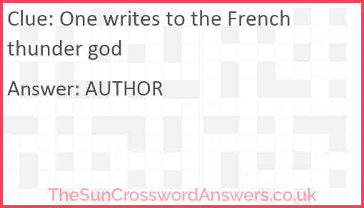 One writes to the French thunder god Answer