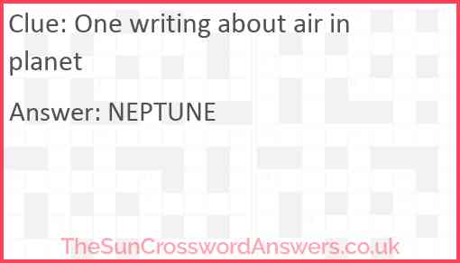 One writing about air in planet Answer