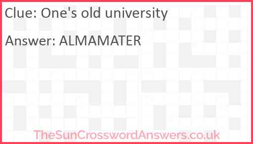 One's old university Answer