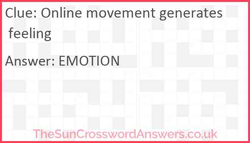 Online movement generates feeling Answer