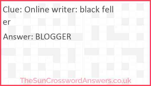 Online writer: black feller Answer