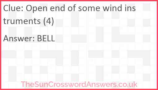 Open end of some wind instruments (4) Answer