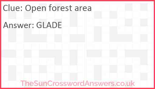 Open forest area Answer