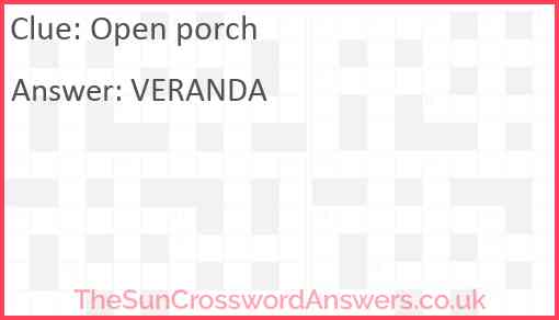 Open porch Answer