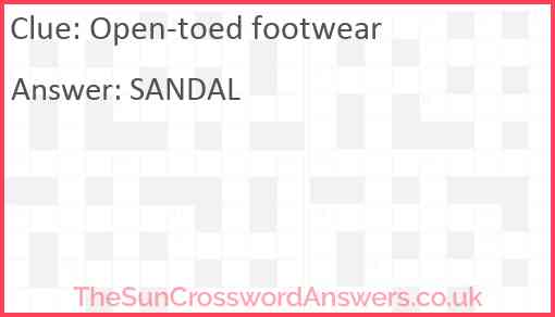 Open-toed footwear Answer