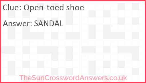 Open-toed shoe Answer