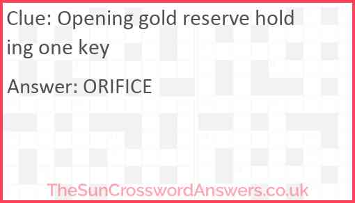 Opening gold reserve holding one key Answer