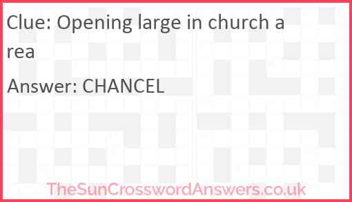 Opening large in church area Answer