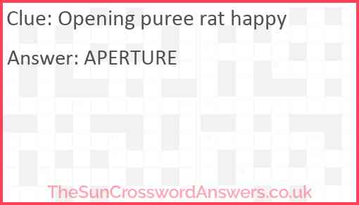 Opening puree rat happy Answer