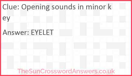 Opening sounds in minor key Answer