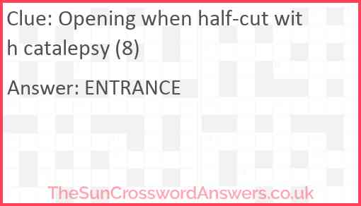 Opening when half-cut with catalepsy (8) Answer