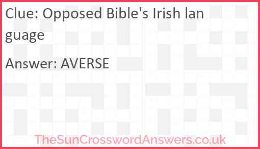 Opposed Bible's Irish language Answer