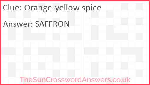 Orange-yellow spice Answer