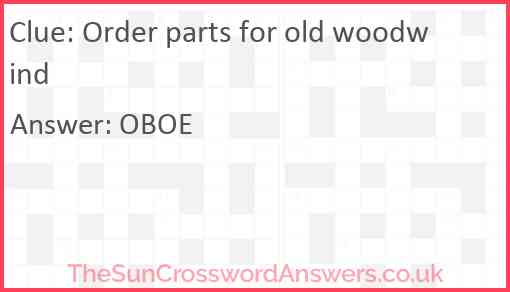 Order parts for old woodwind Answer