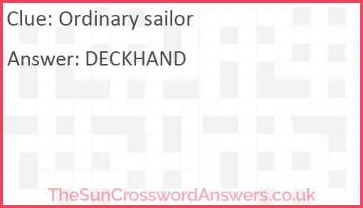 Ordinary sailor Answer