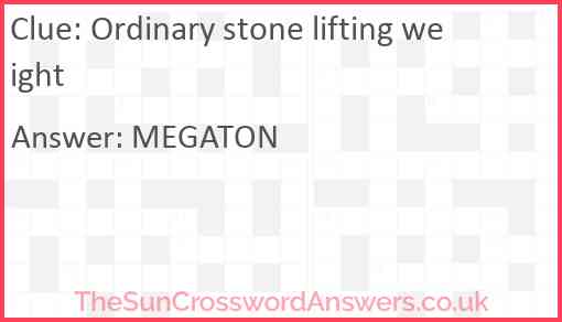 Ordinary stone lifting weight Answer
