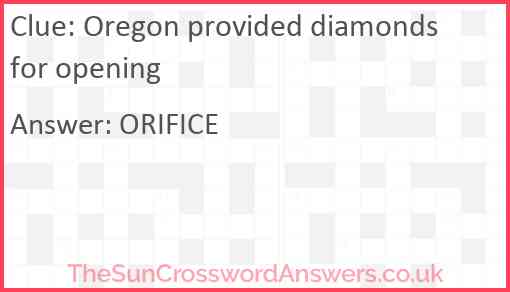 Oregon provided diamonds for opening Answer