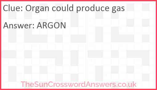 Organ could produce gas Answer