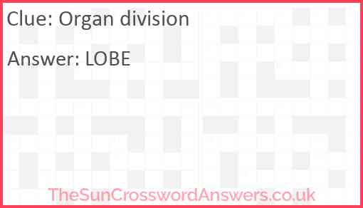 Organ division Answer