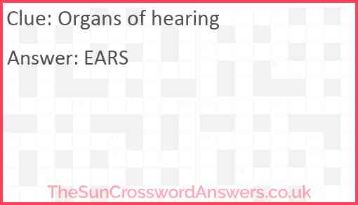 Organs of hearing Answer