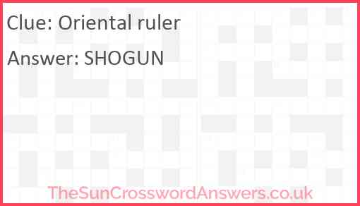 Oriental ruler Answer