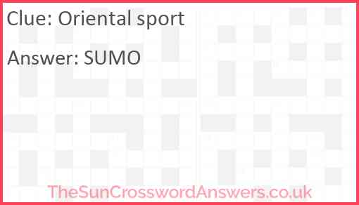 Oriental sport Answer