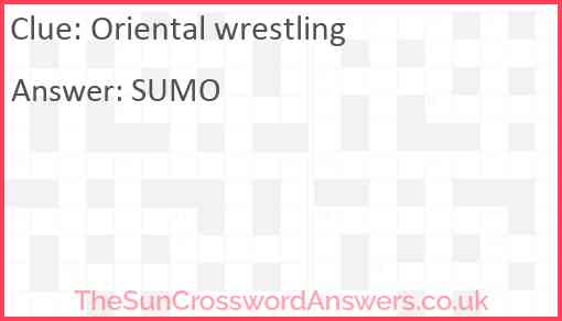 Oriental wrestling Answer