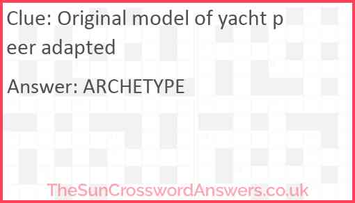 Original model of yacht peer adapted Answer