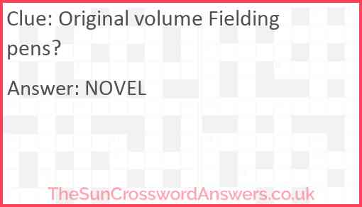 Original volume Fielding pens? Answer