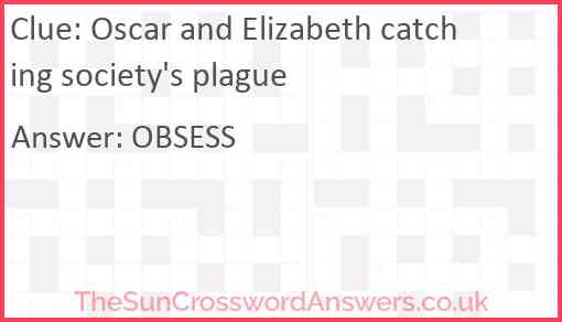 Oscar and Elizabeth catching society's plague Answer