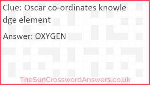 Oscar co-ordinates knowledge element Answer