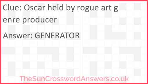 Oscar held by rogue art genre producer Answer