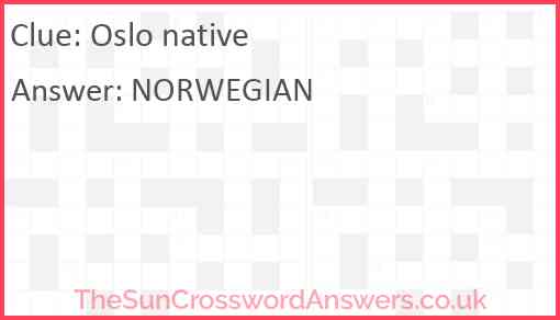 Oslo native Answer