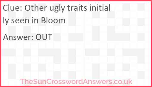Other ugly traits initially seen in Bloom Answer