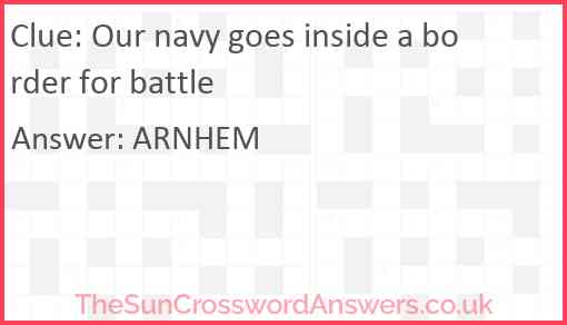 Our navy goes inside a border for battle Answer