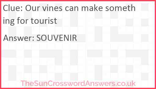 Our vines can make something for tourist Answer