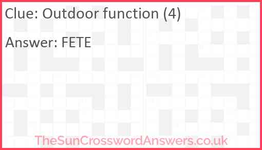 Outdoor function (4) Answer