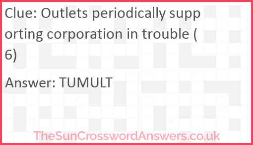 Outlets periodically supporting corporation in trouble (6) Answer