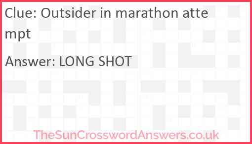 Outsider in marathon attempt Answer